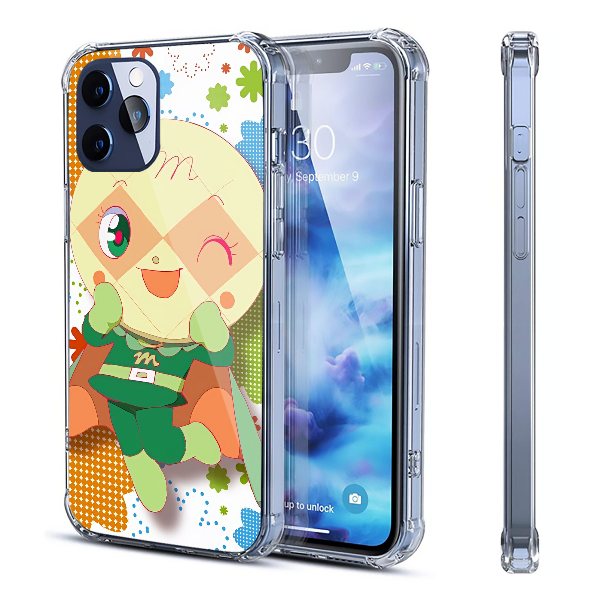 （画像用） アンパンマン Anpanman 【iPhone 12シリーズ対応】透明スマホケース（クリアソフトケース）